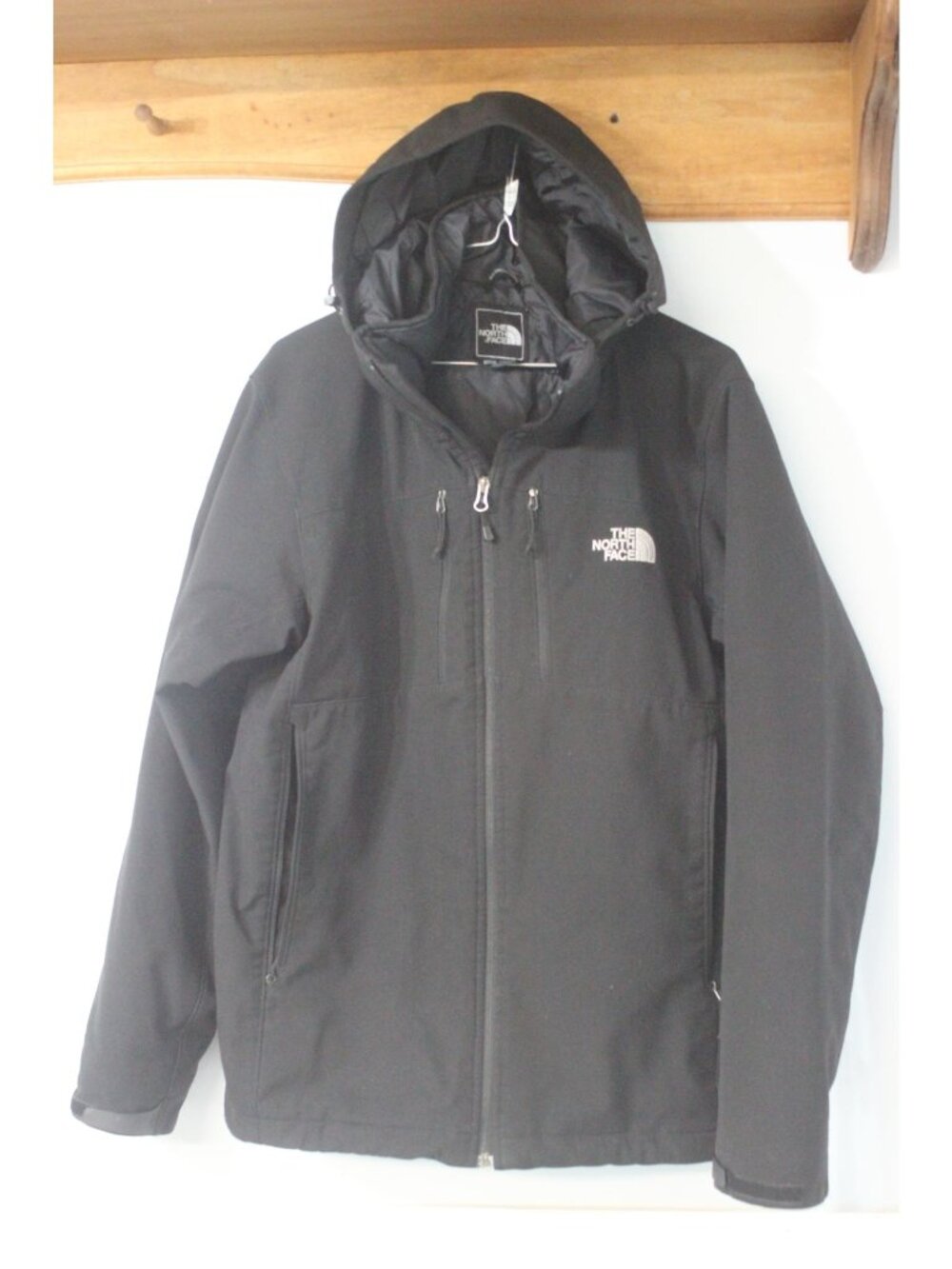 The North Face Mens Black Hooded Jacket Medium Water-Resistant